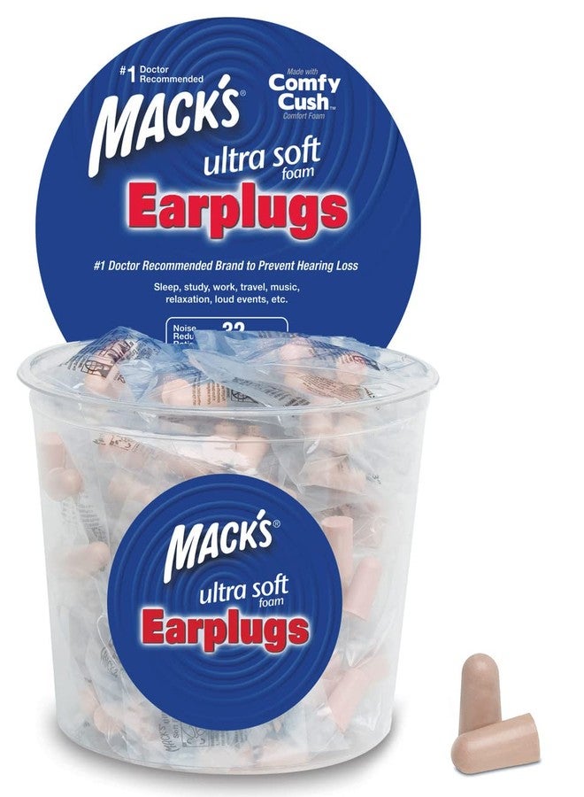 Mack's Ultra Soft Foam Earplugs, 100 Pair - 33dB Highest NRR, Comfortable Ear Plugs for Sleeping, Snoring, Travel, Concerts, Studying and Loud Noise | Made in USA - Image 1
